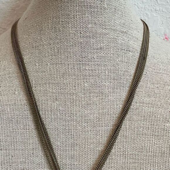 NWOT Kenneth Cole Multi-Chain Orange Pendant Gold Tone - Picture 3 of 5